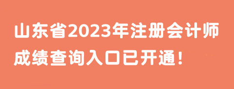 山东省2023年注册会计师成绩查询入口已开通！马上查分>>