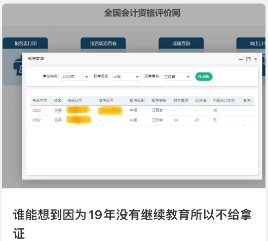 报名中级会计考试 会卡继续教育年限吗？