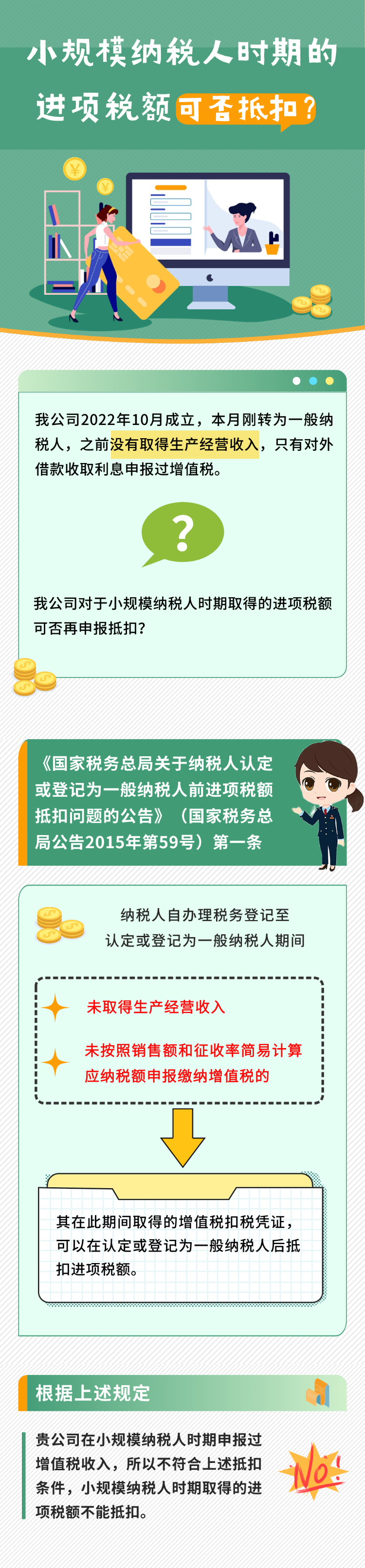 小规模纳税人时期的进项税额可否抵扣？