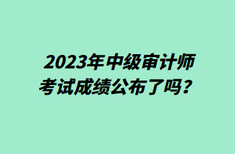 2023年中级审计师考试成绩公布了吗？