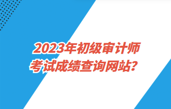 2023年初级审计师考试成绩查询网站？