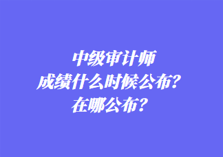 中级审计师成绩什么时候公布？在哪公布？