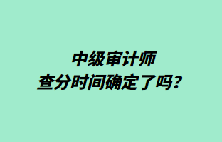 中级审计师查分时间确定了吗？