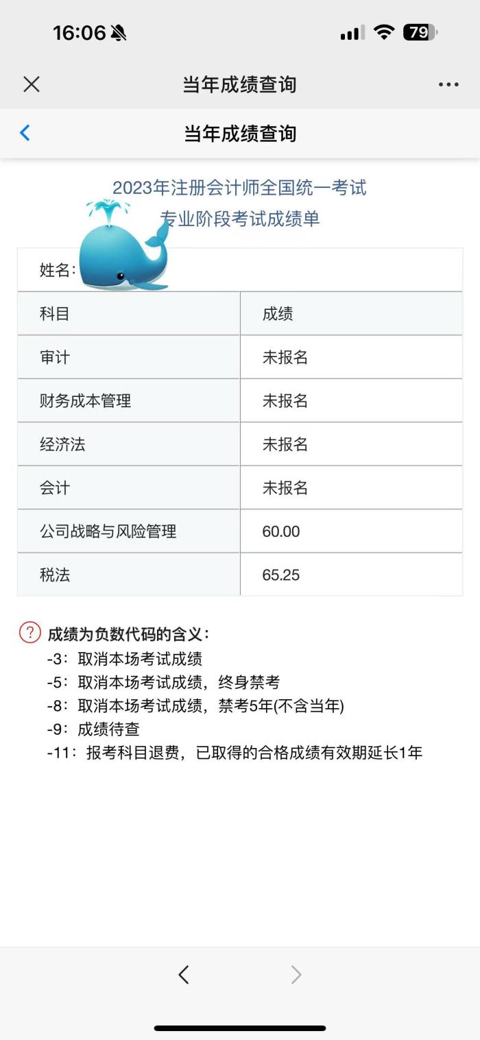 注会成绩