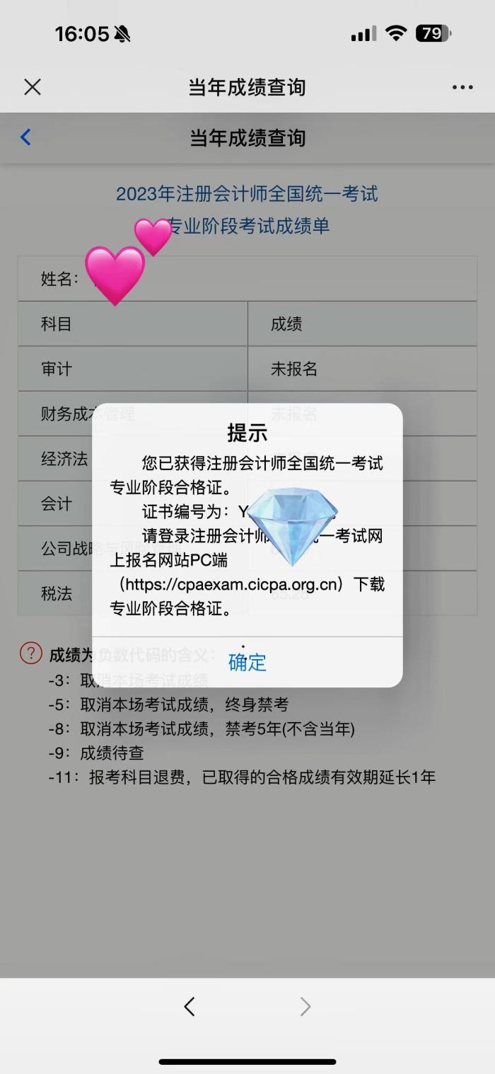 注会专业阶段考试成绩