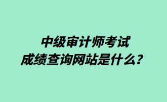 中级审计师考试成绩查询网站是什么？