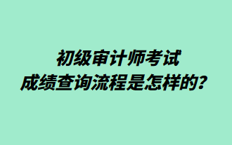 初级审计师考试成绩查询流程是怎样的？