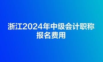 浙江2024年中级会计职称报名费用