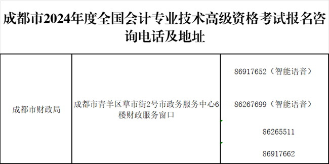 四川省成都市发布2024年初级会计考试报名简章