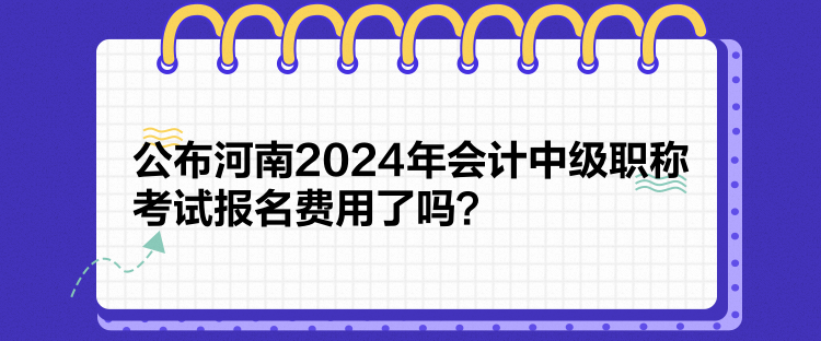 公布河南2024年会计中级职称考试报名费用了吗？