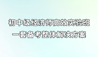 初中级经济师高效实验班 一套备考整体解决方案_