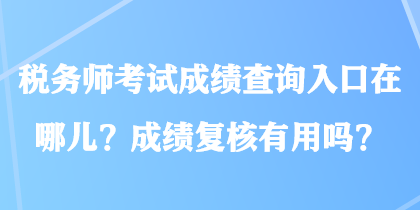 税务师考试成绩查询入口在哪儿？成绩复核有用吗？
