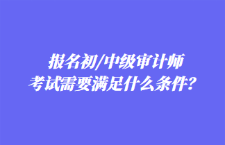 报名初/中级审计师考试需要满足什么条件？