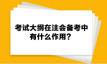 考试大纲在注会备考中有什么作用？