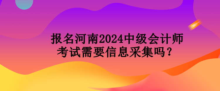 报名河南2024中级会计师考试需要信息采集吗？