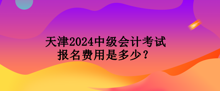 天津2024中级会计考试报名费用是多少？