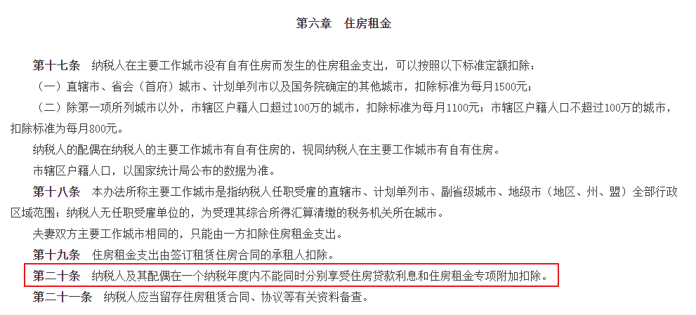 住房贷款利息和住房租金专项附加扣除可同时享吗?