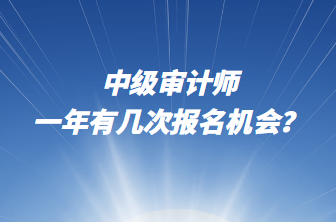 中级审计师一年有几次报名机会？
