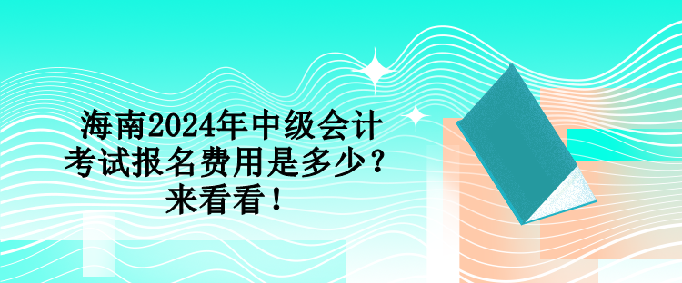 海南2024年中级会计考试报名费用是多少？来看看！