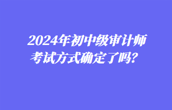 2024年初中级审计师考试方式确定了吗？