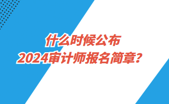 什么时候公布2024年审计师报名简章？