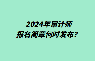 2024年审计师报名简章何时发布？