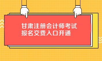 2024年甘肃注会考试交费入口已开通！速来交费>