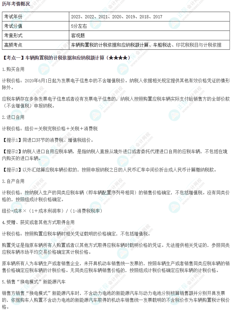 2024年注会《税法》第11章高频考点1
