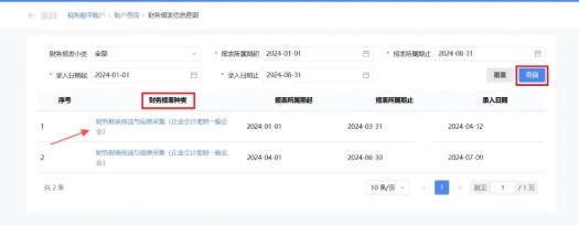 查询财务报表信息