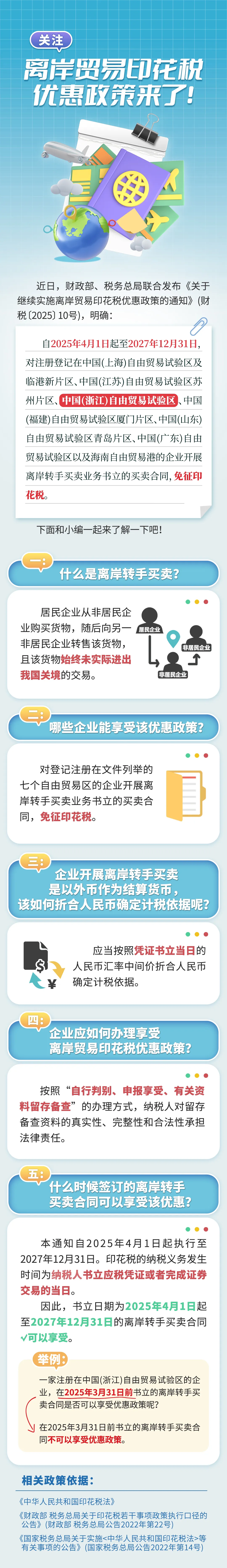 关注！离岸贸易印花税优惠政策来了！