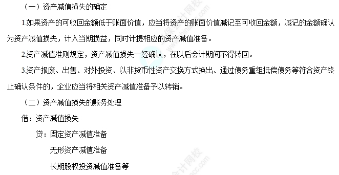 资产减值损失的确定及其账务处理
