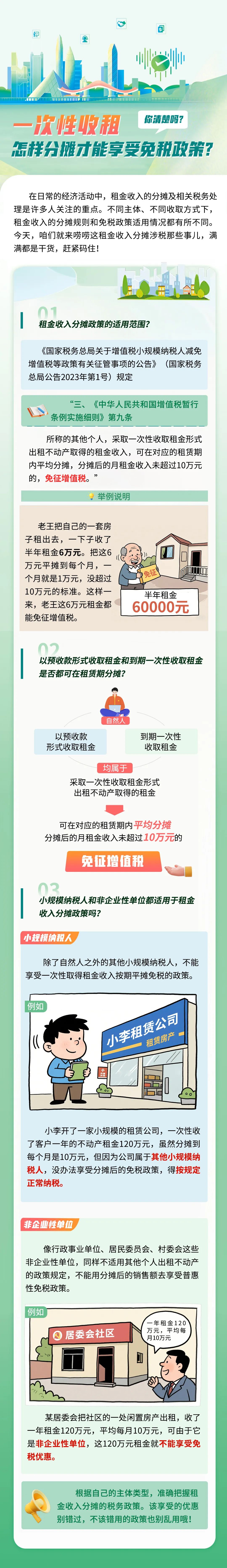 一次性收租怎样分摊才能享受免税政策